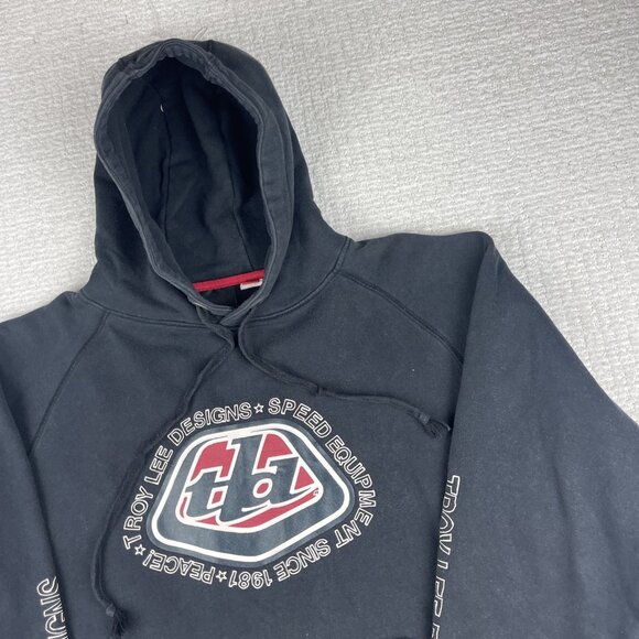 Y2K Men XL Troy Lee Designs Blk Motocross Pullover Hoodie Speed Equipement Read* - Picture 2 of 16